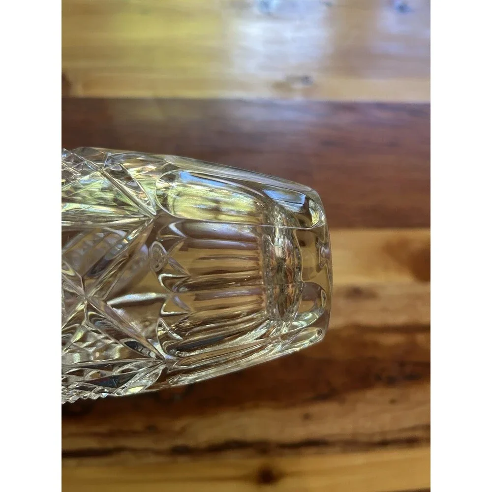 Cut Crystal Vase 8” Bohemian Czech Republic